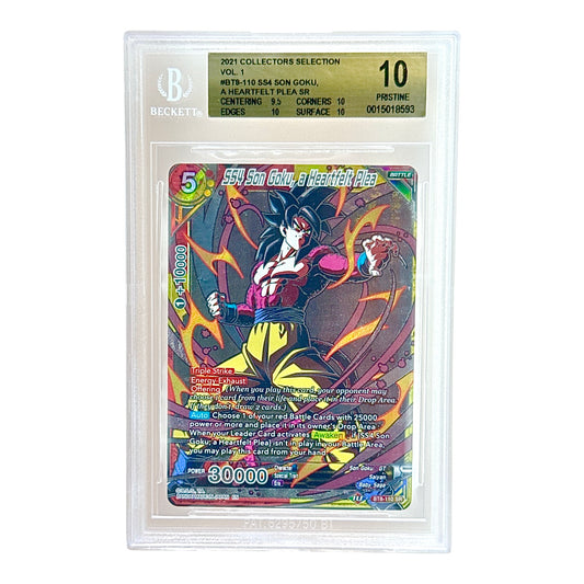 SS4 Son Goku 2021 Dragonball Super Card Game Collectors Selection Vol.1 #BT8-110 BGS 10