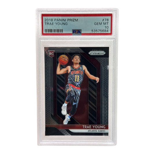 Trae Young 2018-19 Panini Prizm Rookie RC #78 PSA 10