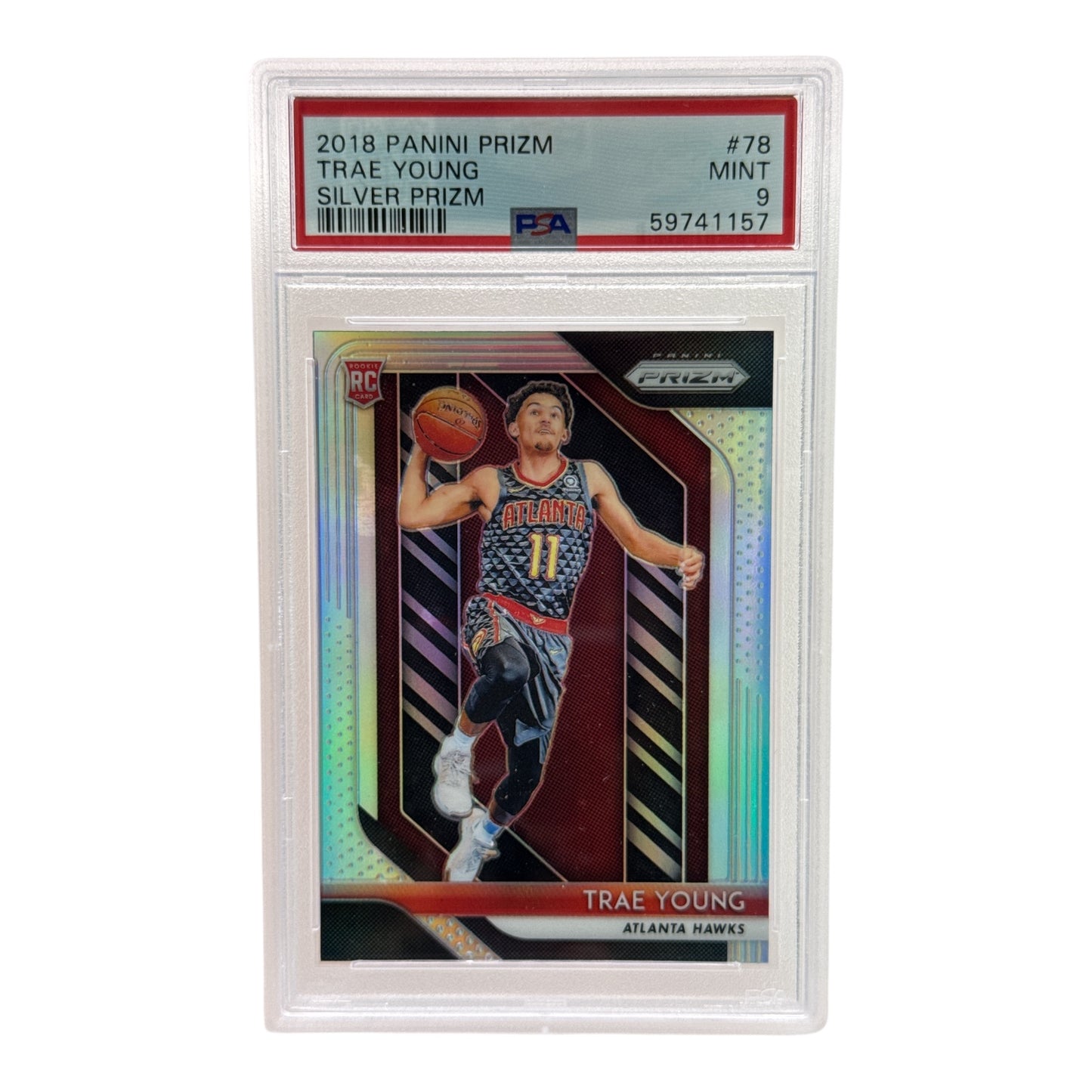 Trae Young 2018-19 Panini Prizm Silver Rookie RC #78 PSA 9