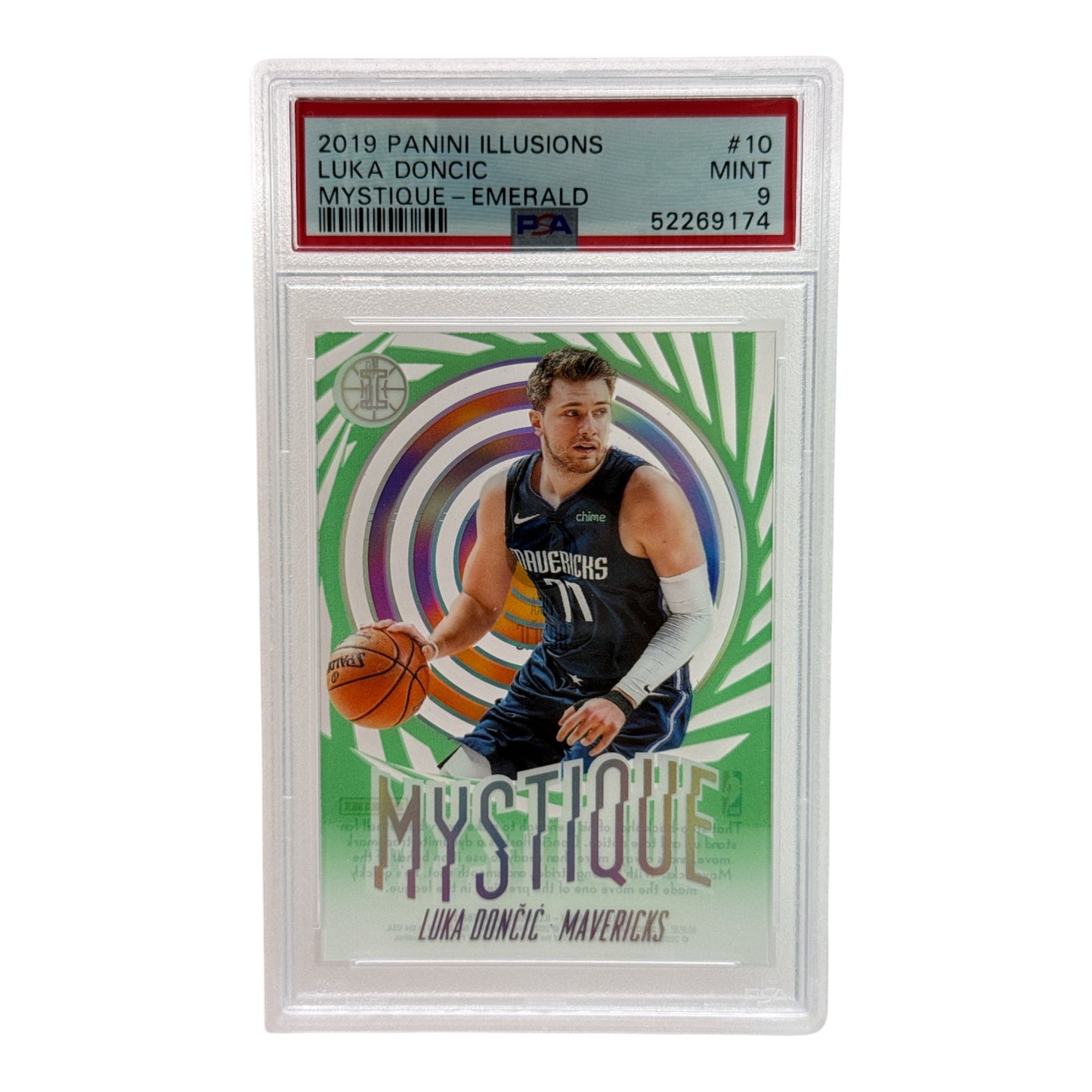 Luka Doncic 2019-20 Panini Illusions Mystique Emerald #10 PSA 9