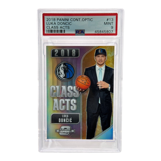 Luka Doncic 2018-19 Panini Contenders Optic Class Act Silver Prizm #13 PSA 9