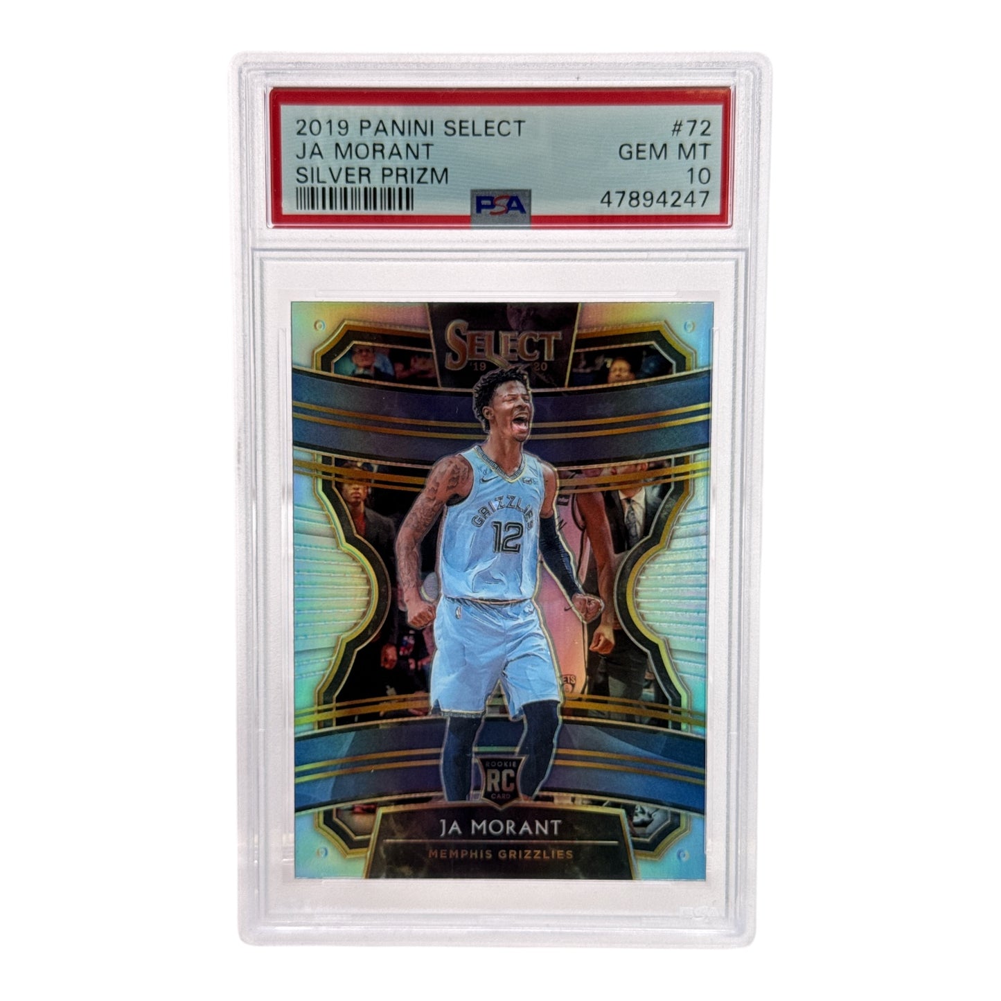 Ja Morant 2019-20 Panini Select Silver Rookie RC Concourse #72 PSA 10