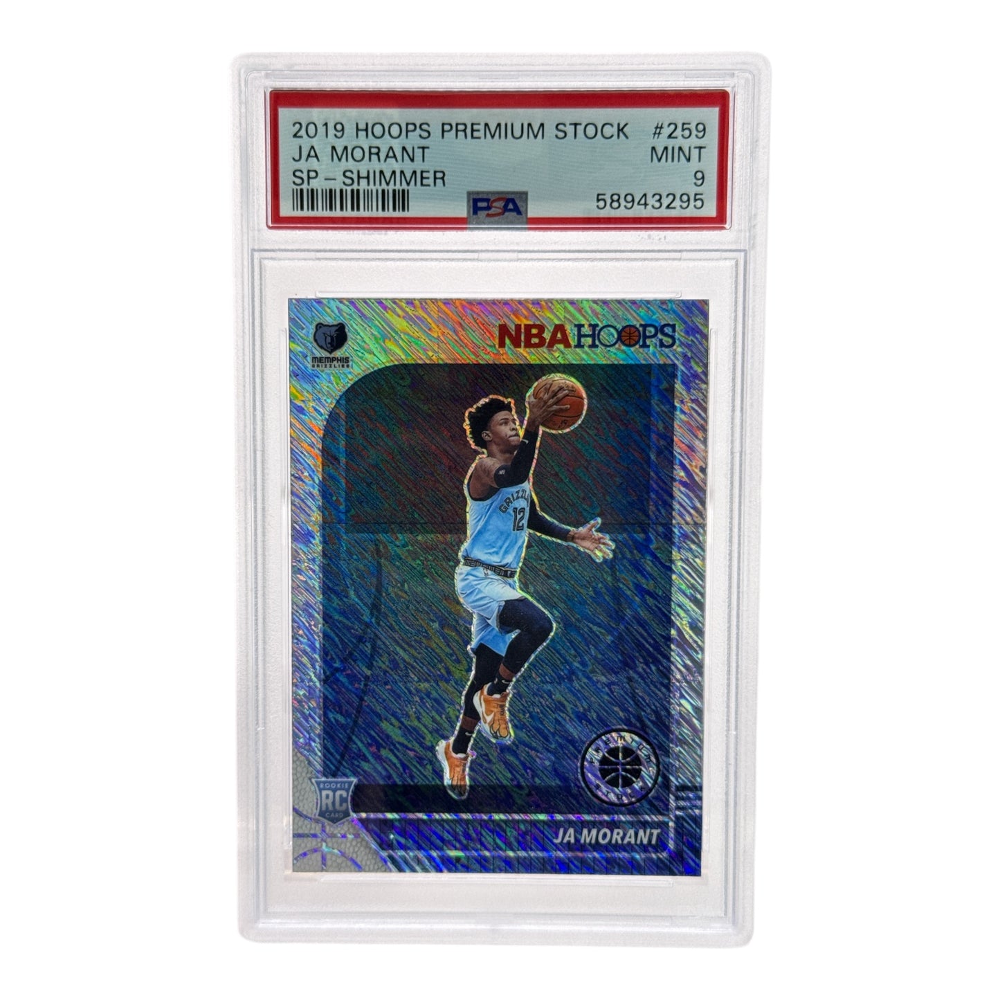 Ja Morant 2019-20 Panini Hoops Premium Stock Shimmer Rookie RC #259 PSA 9