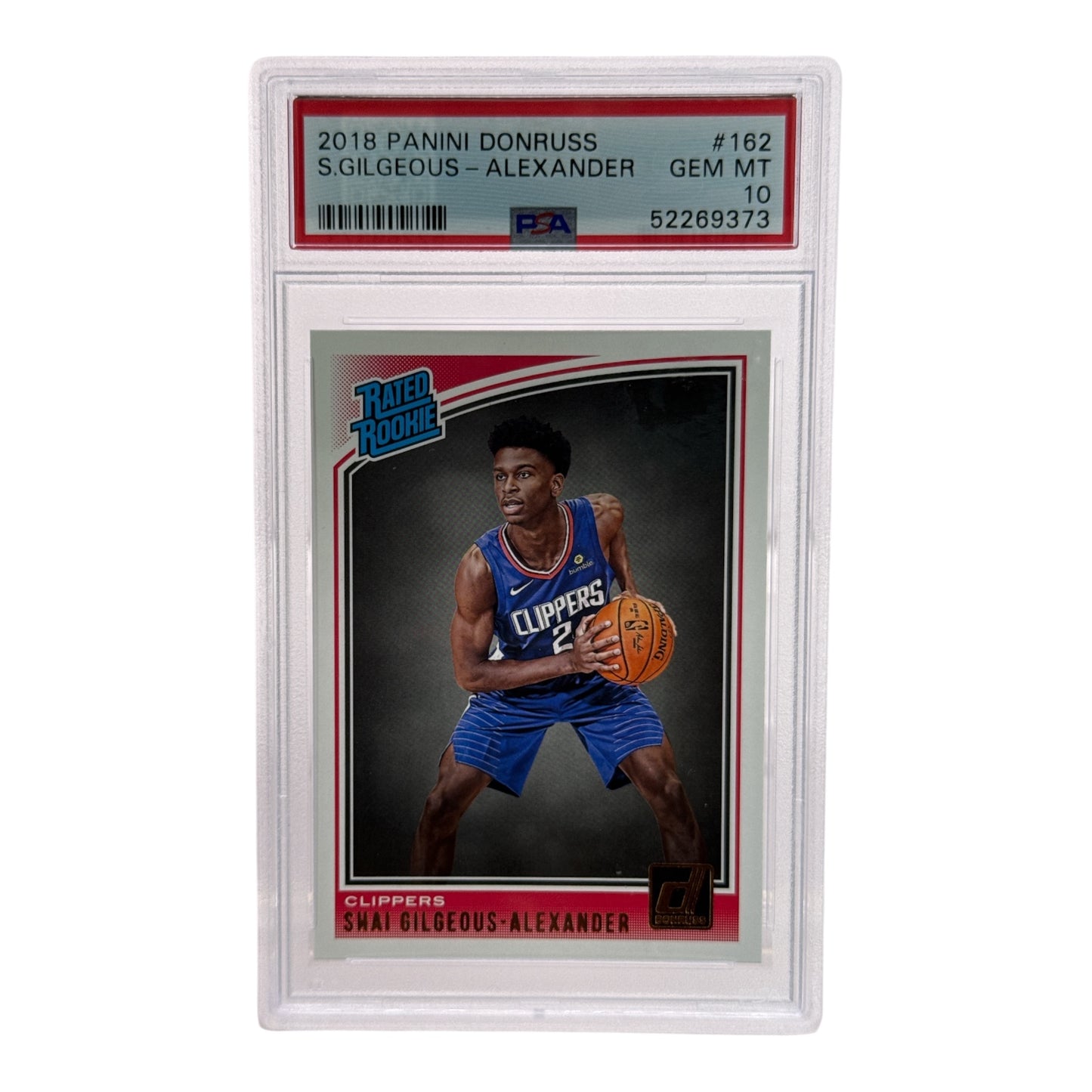 Shai Gilgeous Alexander 2018-19 Panini Donruss Rated Rookie RC #162 PSA 10