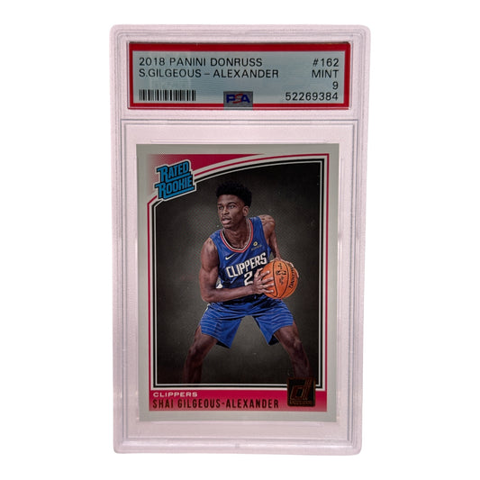 Shai Gilgeous Alexander 2018-19 Panini Donruss Rated Rookie RC #162 PSA 9