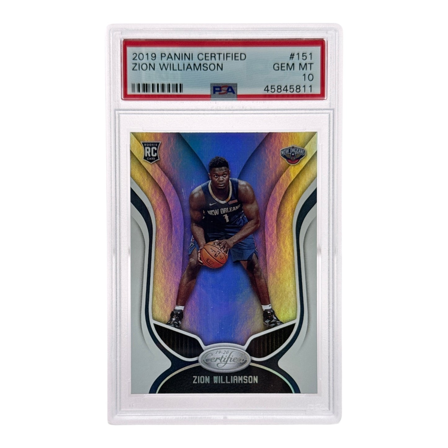 Zion Wiliiamson 2019-20 Panini Certified Rookie RC #151 PSA 10