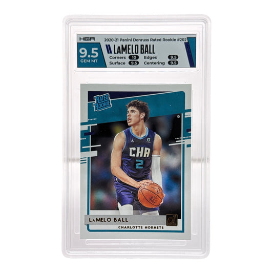 LaMelo Ball 2020-21 Panini Donruss Rated Rookie RC #202 HGA 9.5