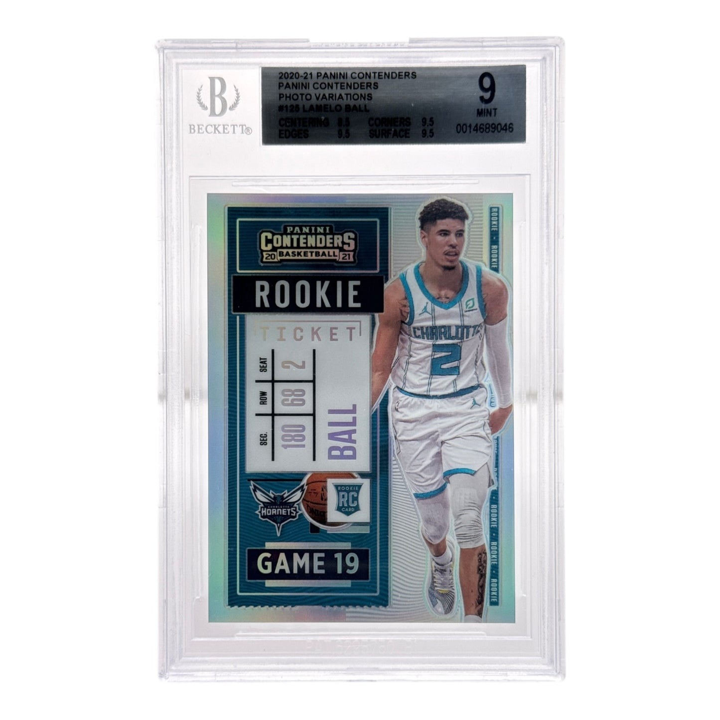 Lamelo Ball 2020-21 Panini Contenders Variations Premium Rookie Ticket RC #125 BGS 9