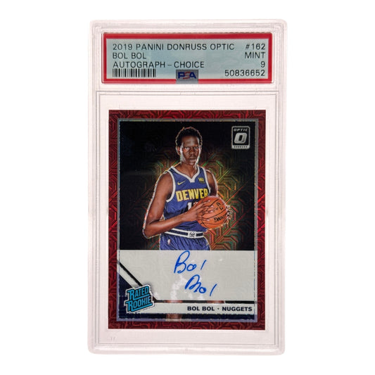 Bol Bol 2019-20 Panini Prizm Choice Red Auto Rookie RC #162 PSA 9