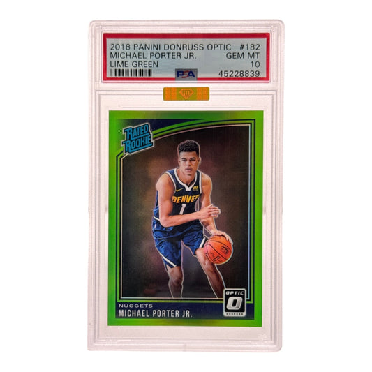 Michael Porter JR. 2018-19 Panini Donruss Optic Rated Rookie RC Lime Green 106/149 #182 PSA 10