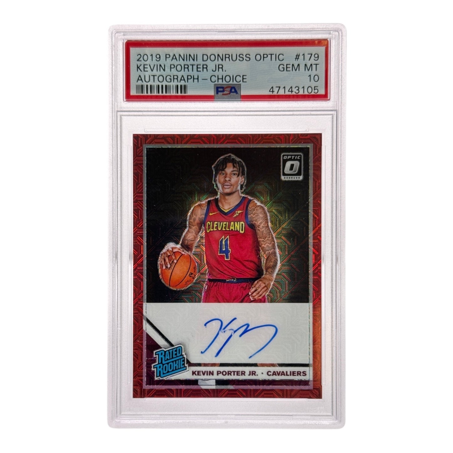 Kevin Porter JR. 2019-20 Panini Donruss Optic Auto Rookie RC Choice Red #179 PSA 10