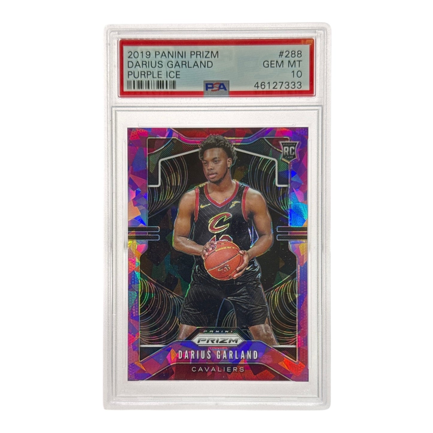 Darius Garland 2019-20 Panini Prizm Purple Ice 124/149 Rookie RC #288 PSA 10