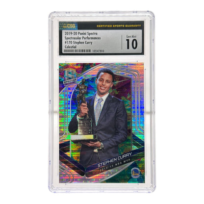 Stephen Curry 2019-20 Panini Spectra Spectracular Performances Celestial 96/99 #170 CSG 10