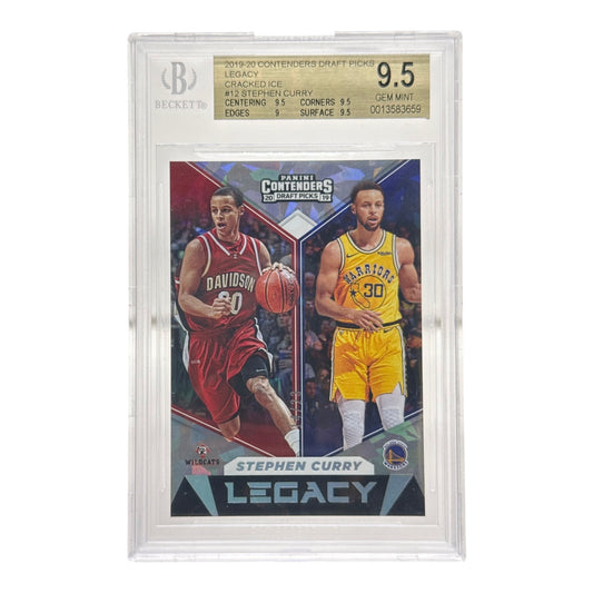 Stephen Curry 2019-20 Panini Contenders Draft Picks Legacy Cracked Ice 14/23 #12 BGS 9.5