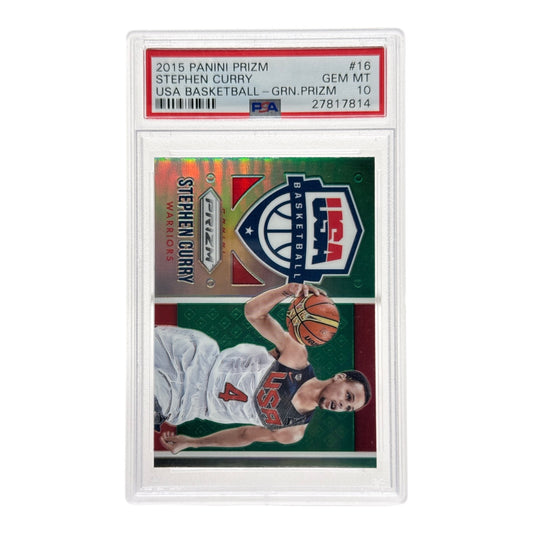 Stephen Curry 2015-16 Panini Prizm USA Basketball Green #16 PSA 10