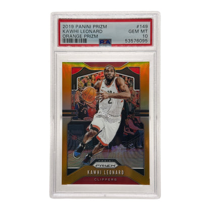 Kawhi Leonard 2019-20 Panini Prizm Orange 22/49 #149 PSA 10