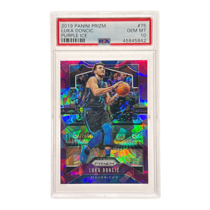 Luka Doncic 2019-20 Panini Prizm Purple Ice 123/149 #75 PSA 10