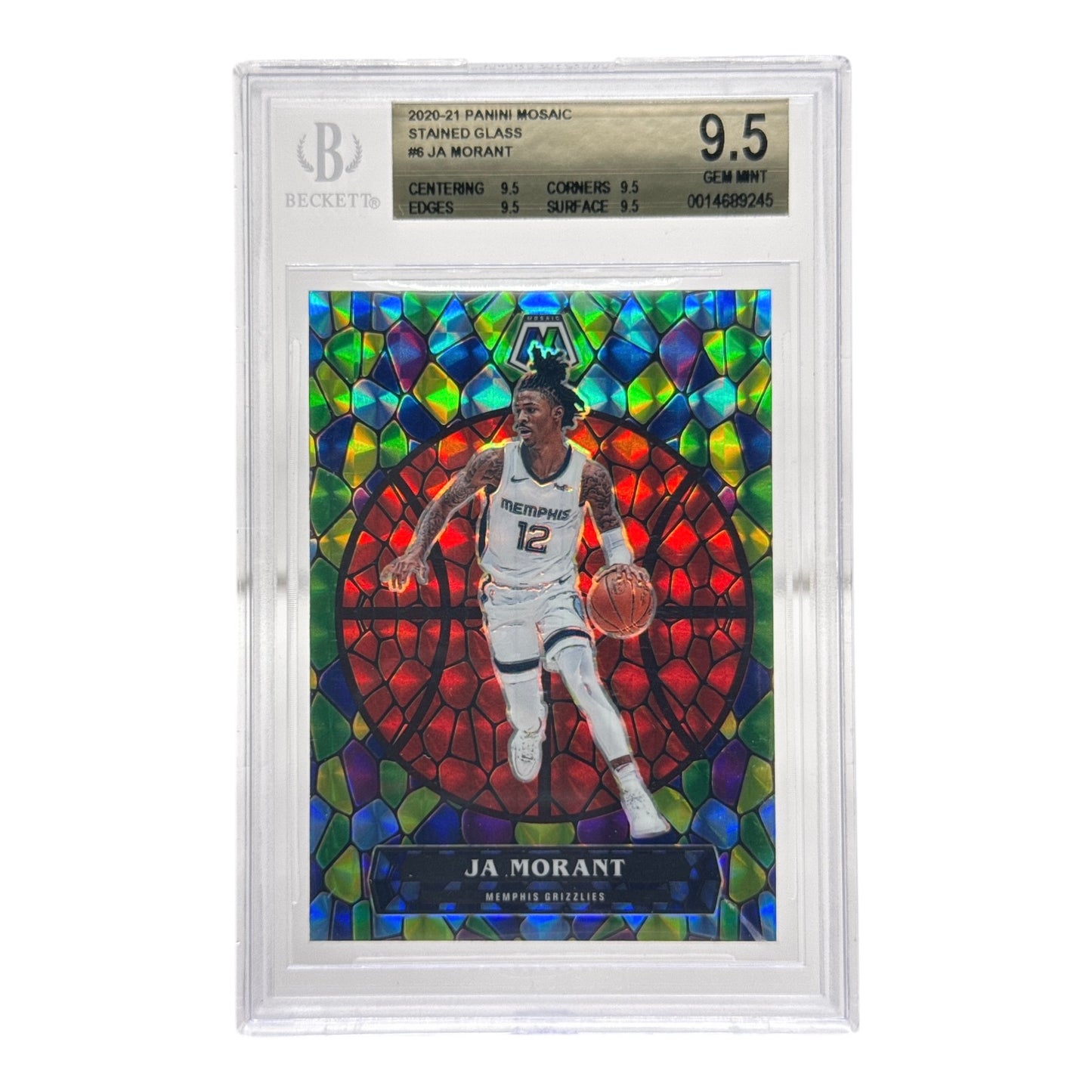 Ja Morant 2020-21 Panini Mosaic Stained Glass #6 BGS 9.5