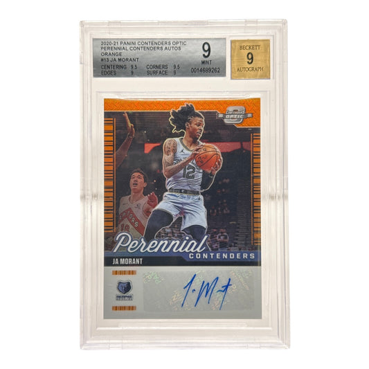 Ja Morant 2020-21 Panini Contenders Optic Perennial Auto Orange 05/25 #13 BGS 9 Auto 9