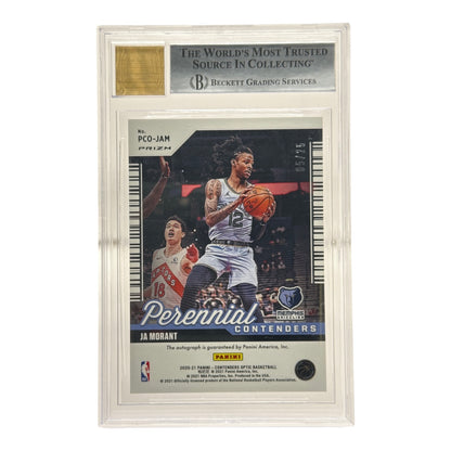 Ja Morant 2020-21 Panini Contenders Optic Perennial Auto Orange 05/25 #13 BGS 9 Auto 9