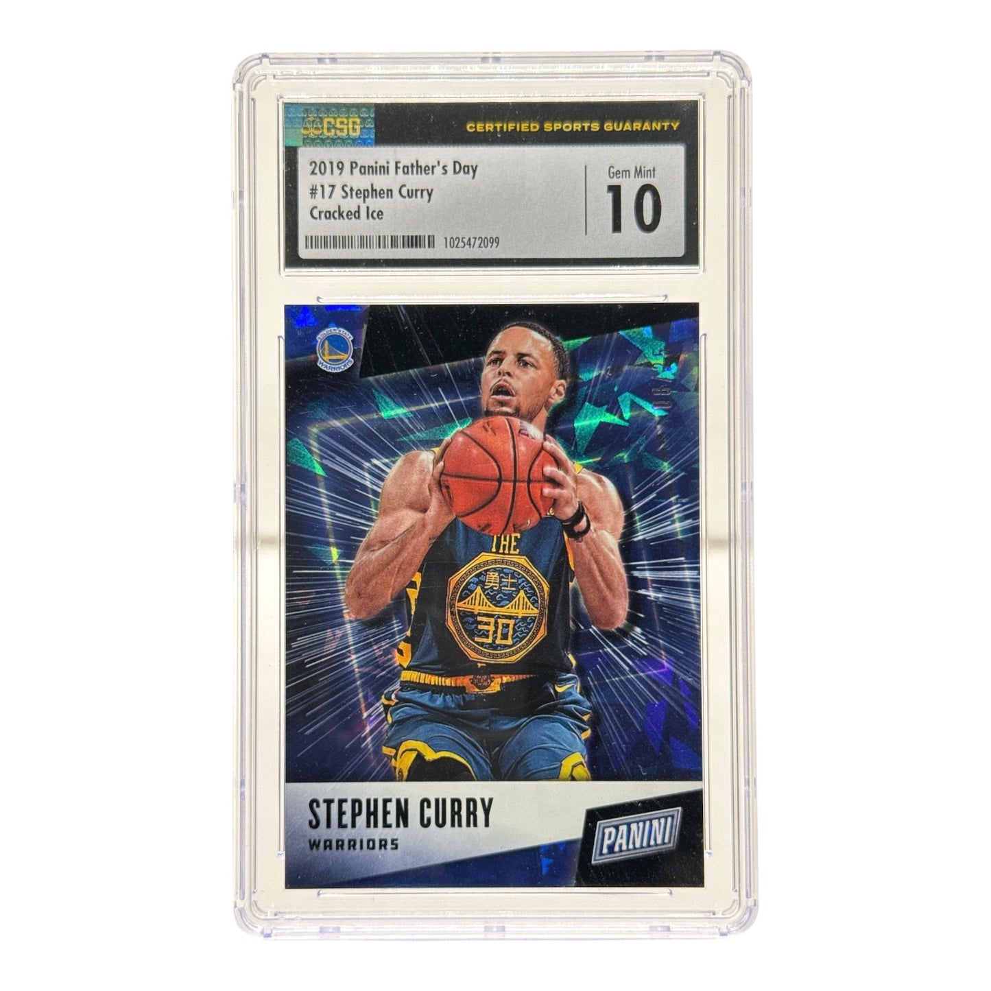 Stephen Curry 2019-20 Panini Father's Day Cracked Ice 08/25 #17 CSG 10