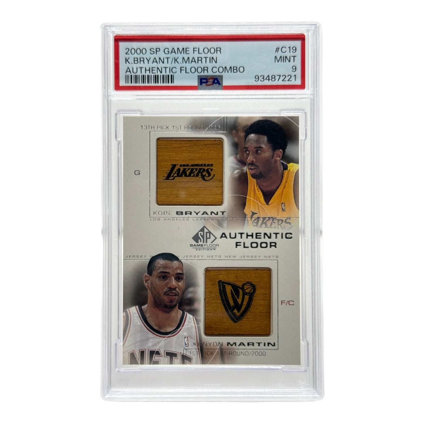 Kobe Bryant Kenyon Martin 2000 Upper Deck SP Game Floor Floor Combo #C19 PSA 9