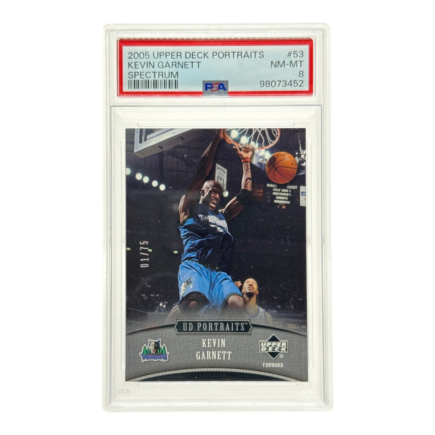 Kevin Garnett 2005 Upper Deck Portraits Spectrum 01/75 #53 PSA 8