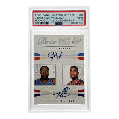 James Harden Terrence Williams 2009 Panini Season Update Rookie Dual Autos 07/99 #31 PSA 9