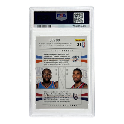 James Harden Terrence Williams 2009 Panini Season Update Rookie Dual Autos 07/99 #31 PSA 9