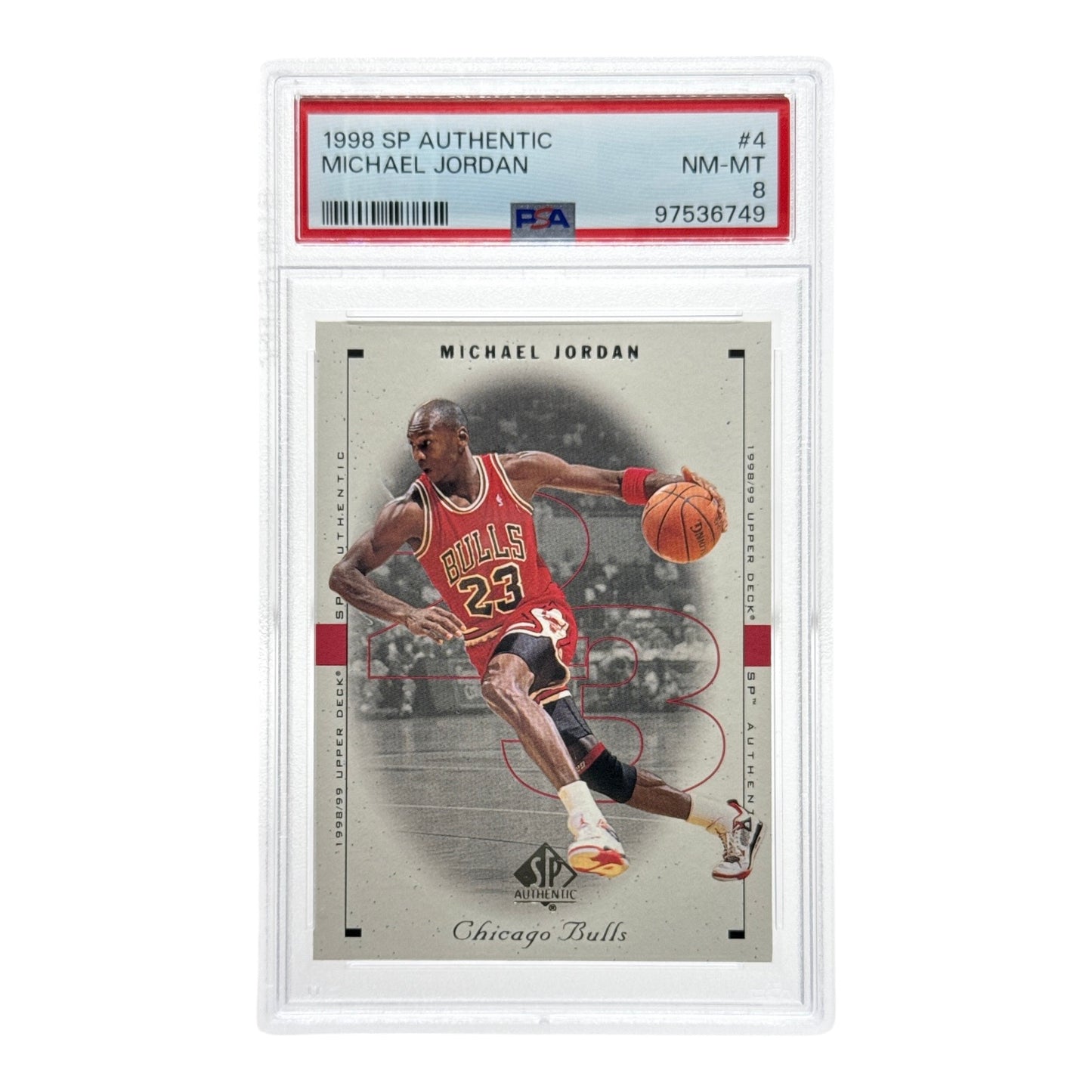 Michael Jordan 1998 Upper Deck SP Authentic #4 PSA 8