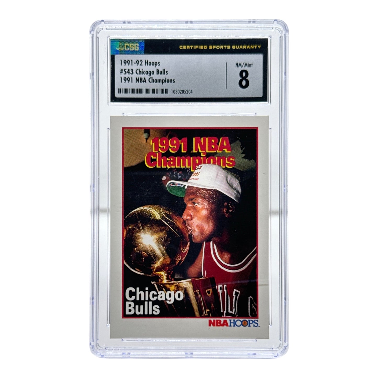 Michael Jordan 1991-92 NBA Hoops NBA Champions #543 CGC 8