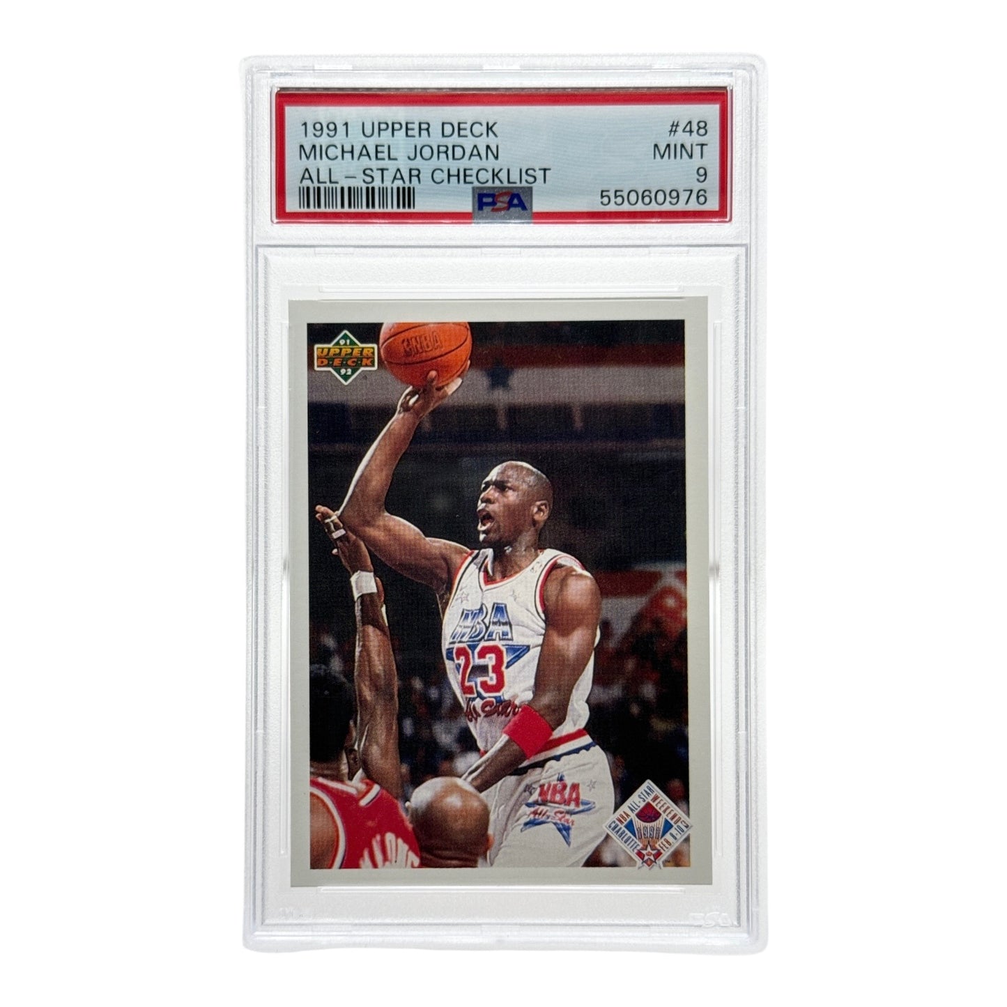 Michael Jordan 1991-92 Upper Deck All Star Checklist #48 PSA 9