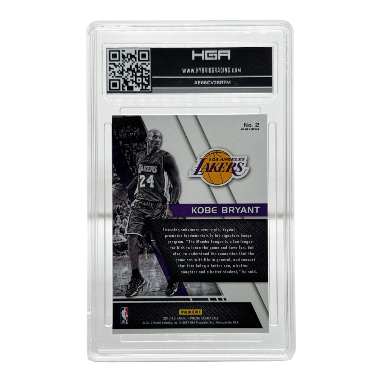 Kobe Bryant 2017-18 Panini Prizm Fundamentals Mojo 10/25 HGA 9.5