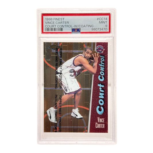 Vince Carter 1998 Topps Finest Court Control with Coating Rookie RC 042/750 #CC14 PSA 9