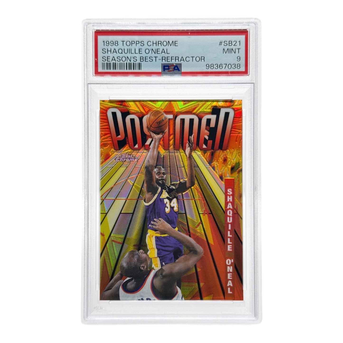 Shaquille O'Neal 1998 Topps Chrome Season Best Refractor #SB21 PSA 9