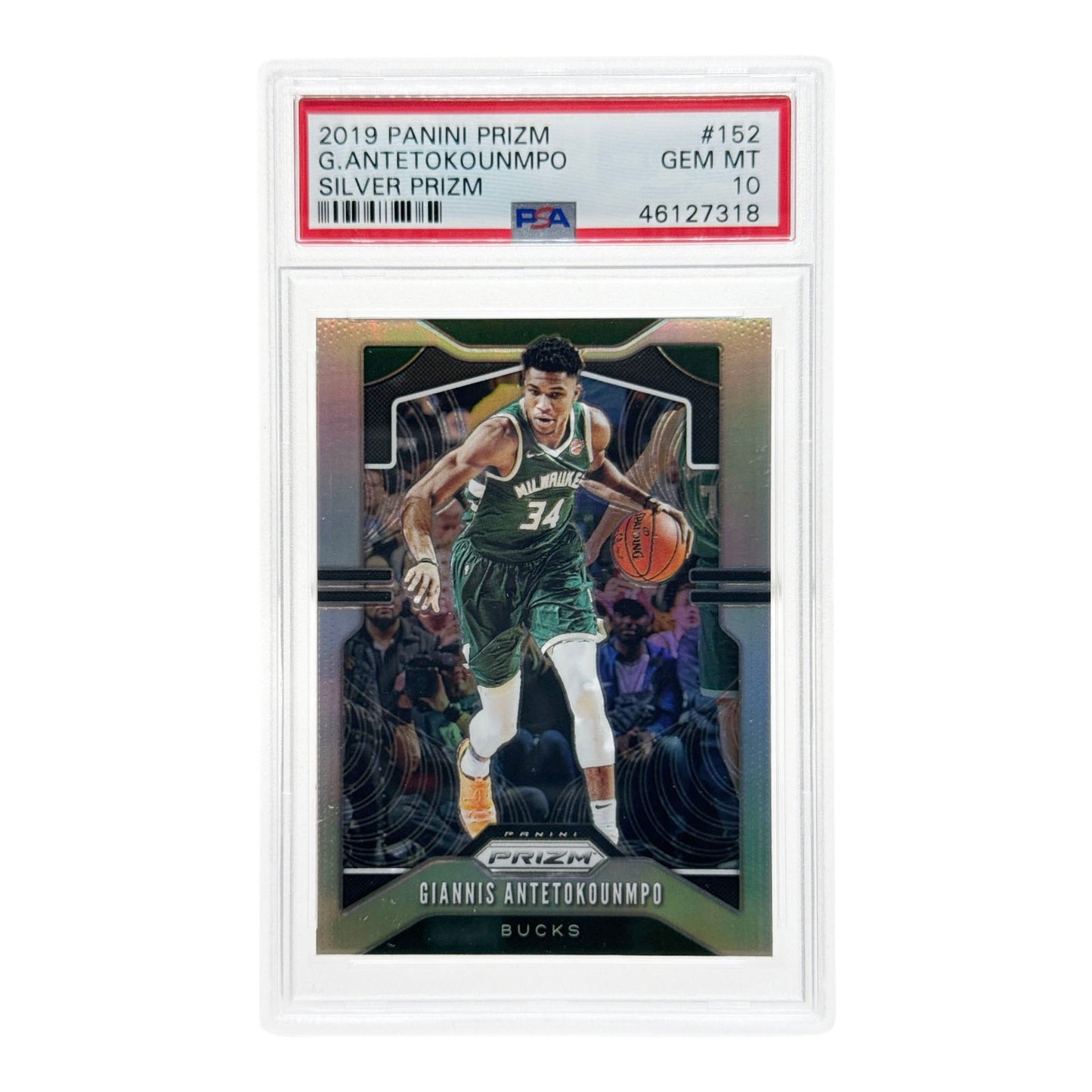 Giannis Antetokounmpo 2019-20 Panini Prizm Silver #152 PSA 10