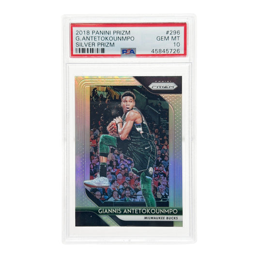 Giannis Antetokounmpo 2018-19 Panini Prizm Silver #296 PSA 10