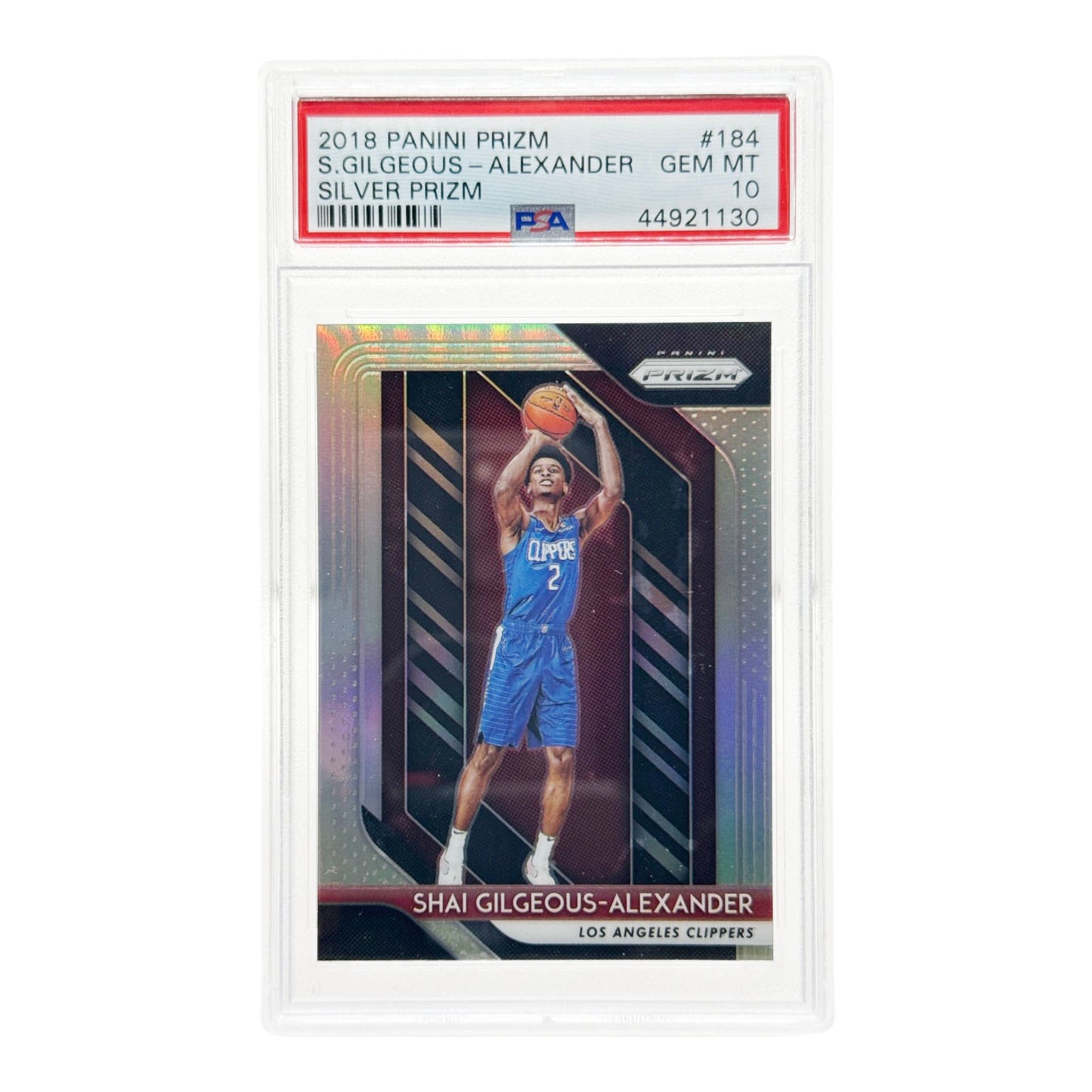 Shai Gilgeous Alexander 2018-19 Panini Prizm Silver Rookie RC #184 PSA 10