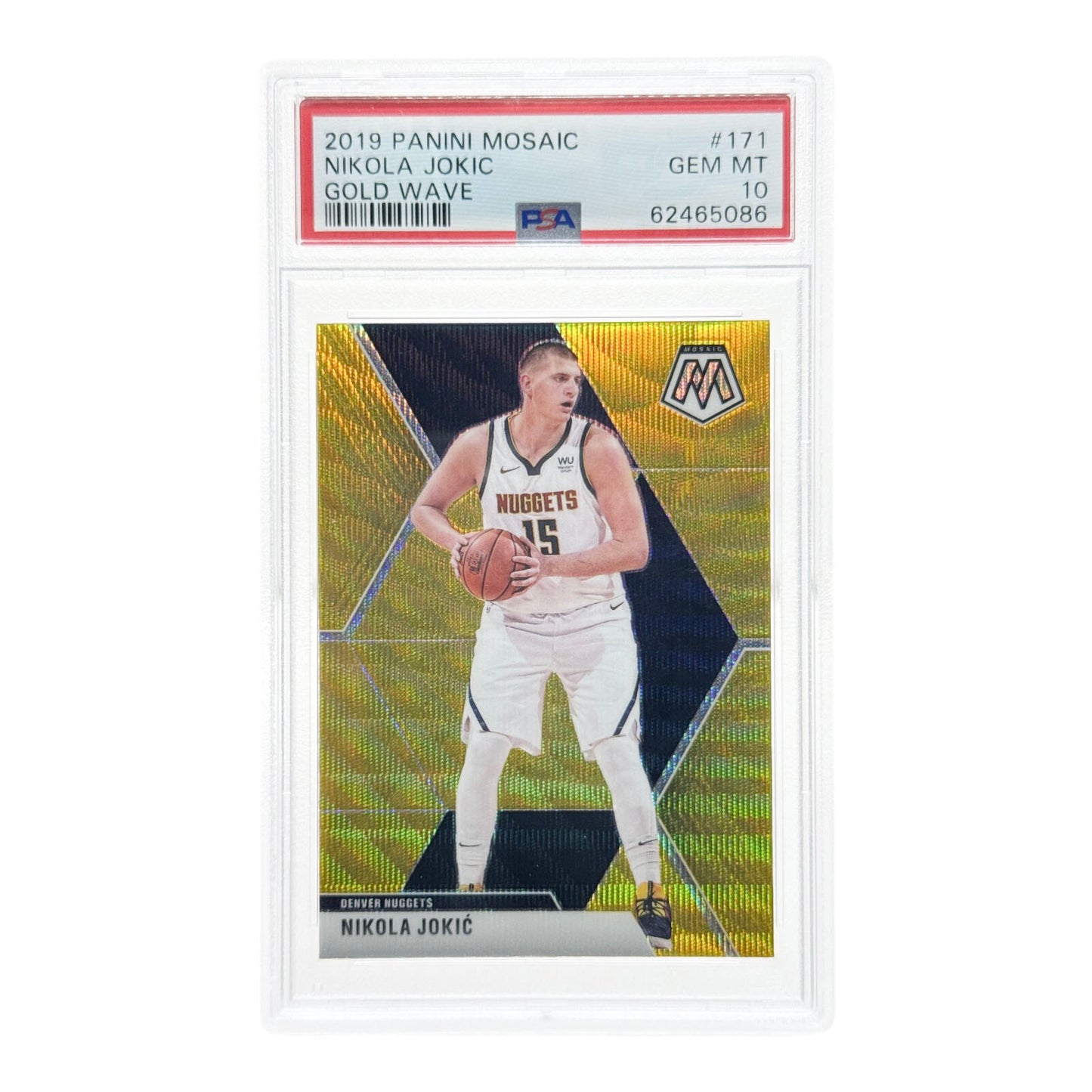 Nikola Jokic 2019-20 Panini Mosaic Gold Wave #171 PSA 10