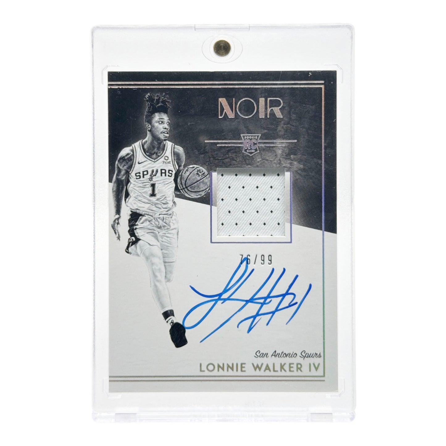 Lonnie Walker IV 2019-20 Panini Noir RPA Rookie RC Auto 76/99 #317