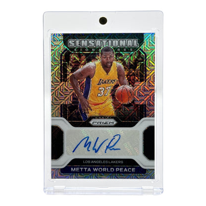 Metta World Peace 2021-22 Panini Prizm Sensational Signatures Auto 10/25 Mojo #SS-MWP