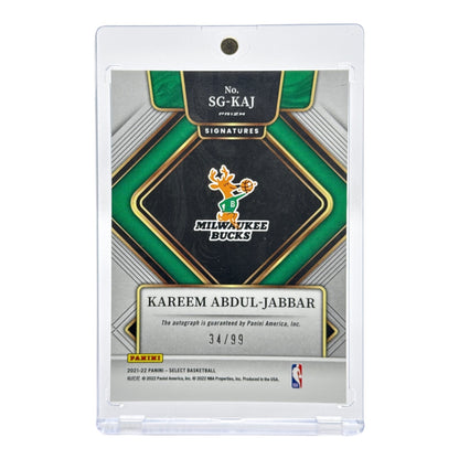 Kareem Abdul-Jabbar 2021-22 Panini Select Auto 34/99 #SG-KAJ