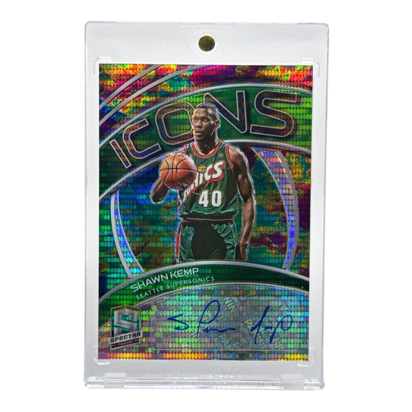 Shawn Kemp 2020-21 Panini Spectra Icons Auto 24/35 #ICO-SKE