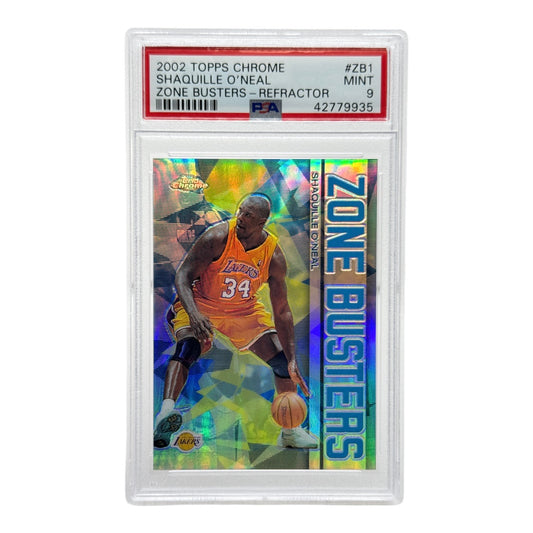 Shaquille O'Neal 2002 Topps Chrome Zone Busters Refractor #ZB1 PSA 9