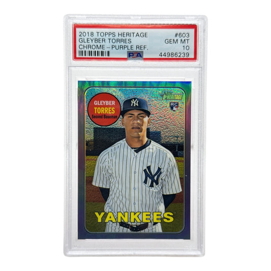 Gleyber Torres 2018 Topps Heritage Purple Chrome Rookie RC #603 PSA 10