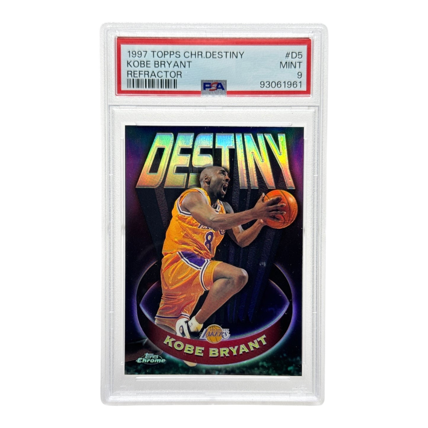 Kobe Bryant 1997 Topps Chrome Destiny Refractor #D5 PSA 9