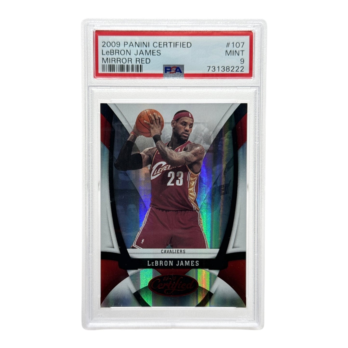 Lebron James 2009-10 Panini Certified Mirror Red 026/250 #107 PSA 9