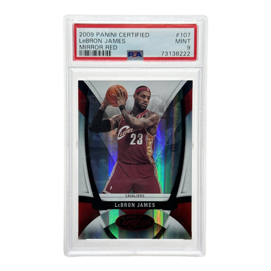 Lebron James 2009-10 Panini Certified Mirror Red 026/250 #107 PSA 9