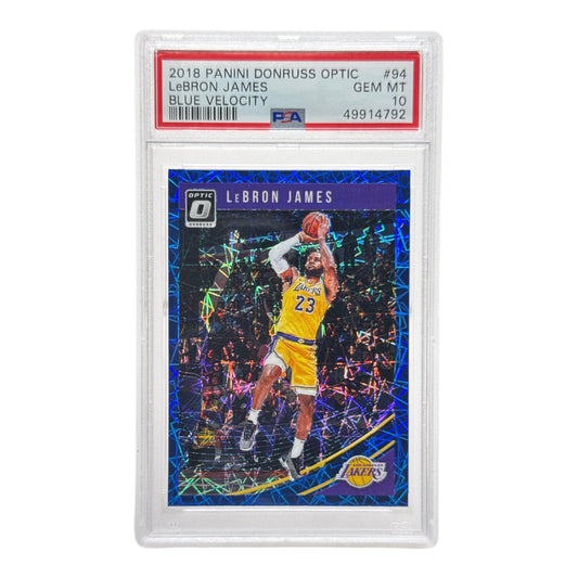 Lebron James 2018-19 Panini Donruss Optic Blue Velocity #94 PSA 10