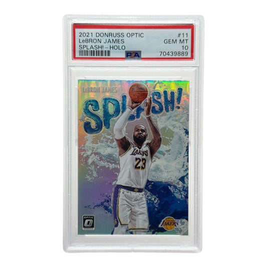 Lebron James 2021-22 Panini Donruss Optic Splash! Holo #11 PSA 10